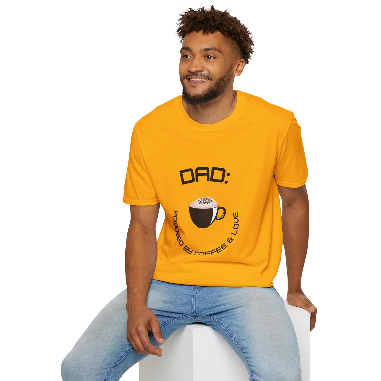 Father's Day T-Shirt: DAD: Powered by Coffee & Love