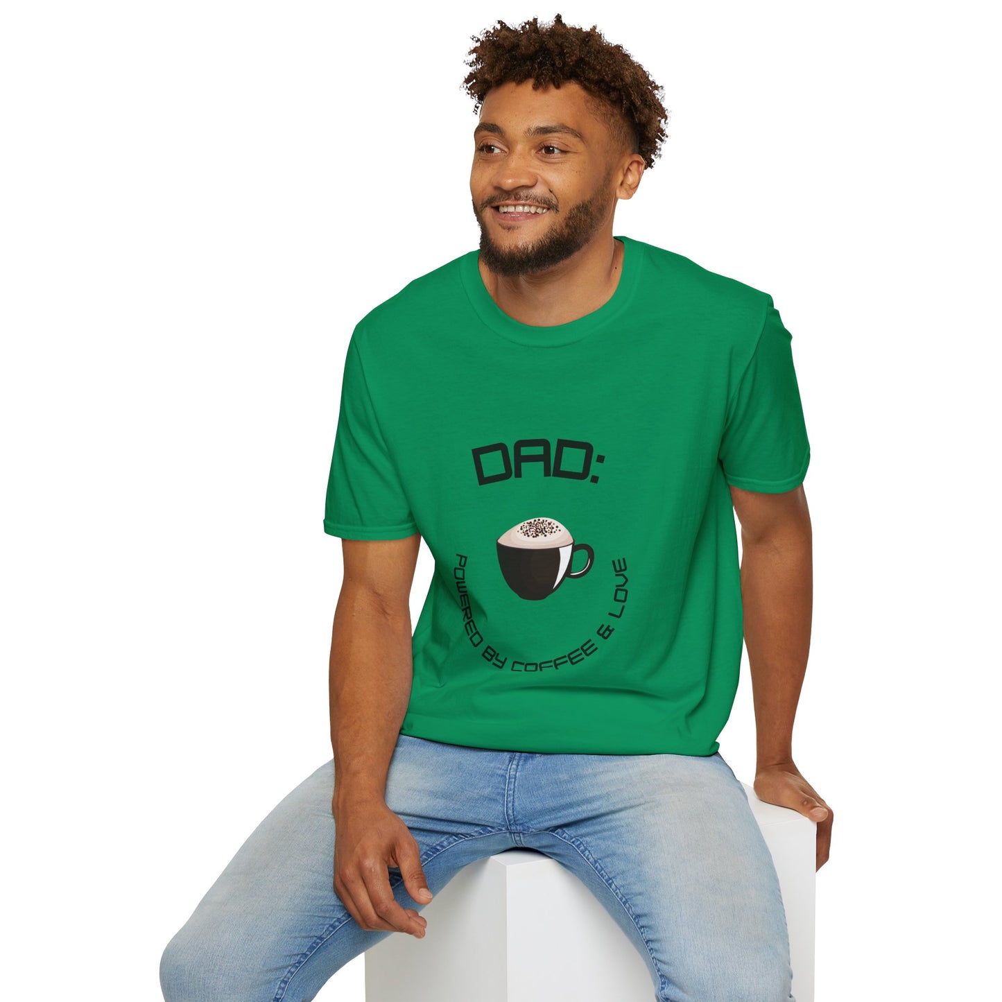 Father's Day T-Shirt: DAD: Powered by Coffee & Love