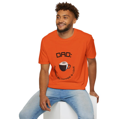 Father's Day T-Shirt: DAD: Powered by Coffee & Love