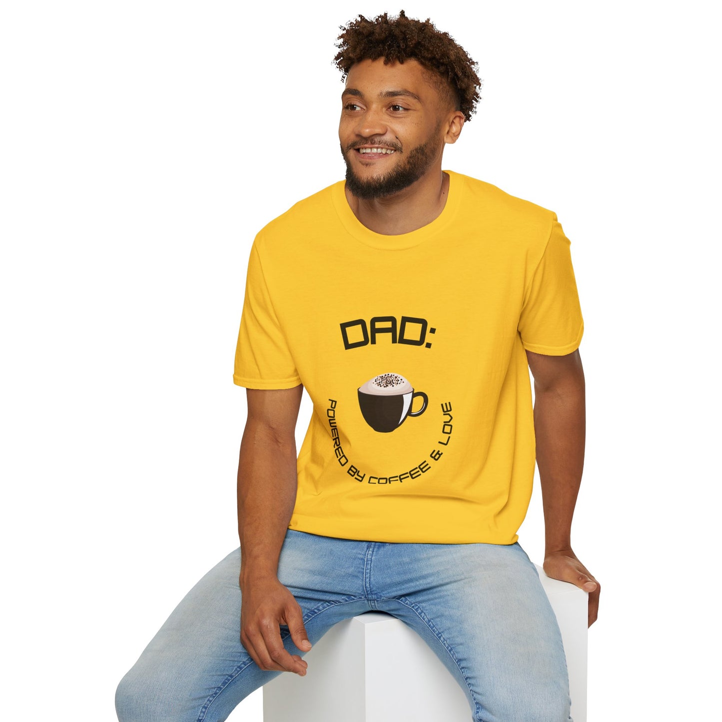 Father's Day T-Shirt: DAD: Powered by Coffee & Love