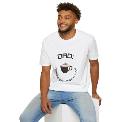 Father's Day T-Shirt: DAD: Powered by Coffee & Love