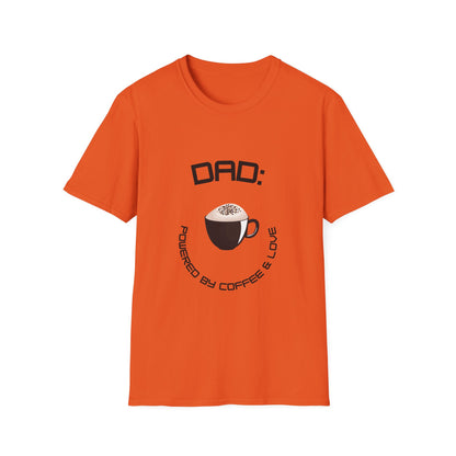 Father's Day T-Shirt: DAD: Powered by Coffee & Love