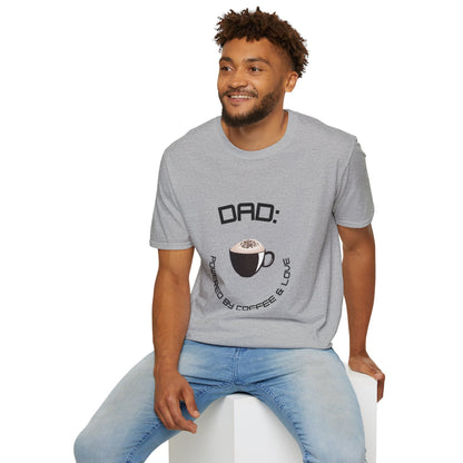 Father's Day T-Shirt: DAD: Powered by Coffee & Love