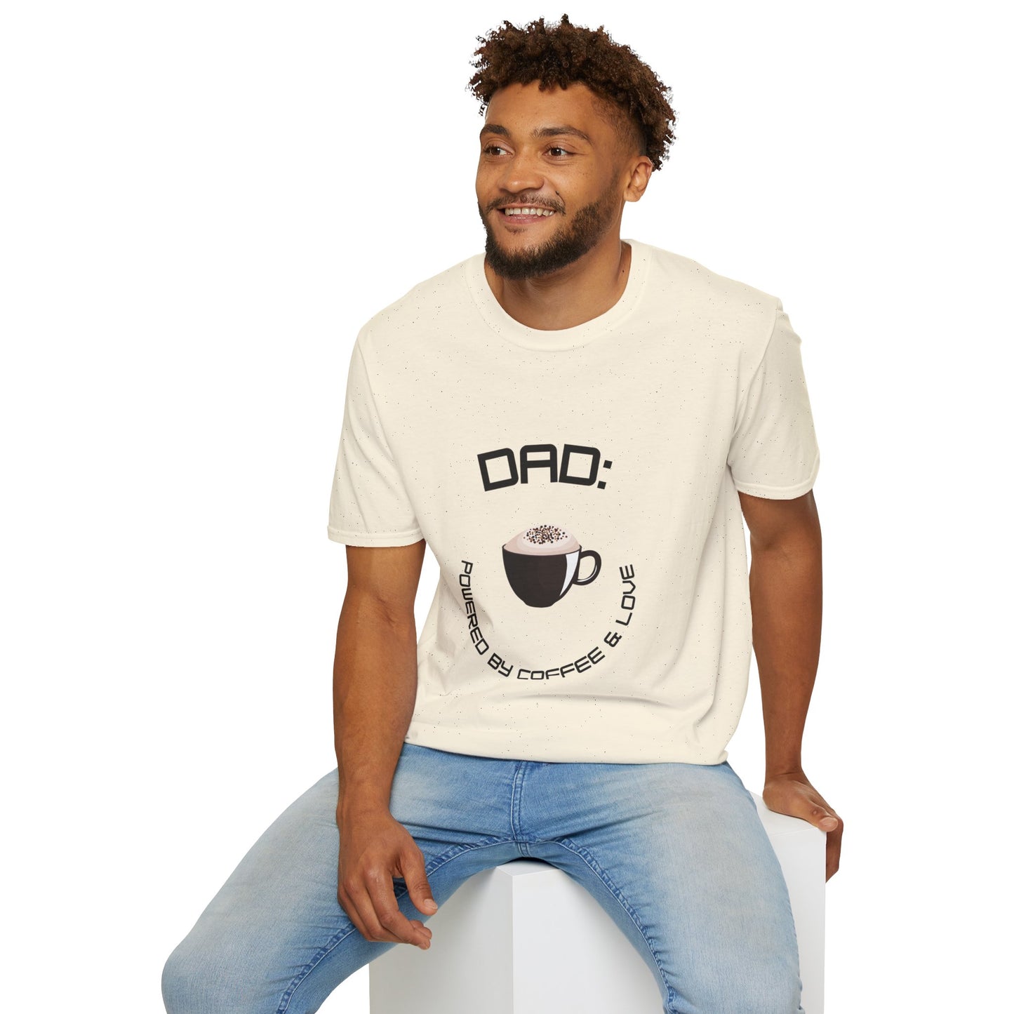 Father's Day T-Shirt: DAD: Powered by Coffee & Love