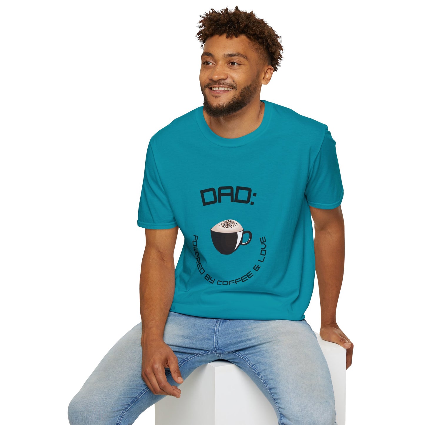 Father's Day T-Shirt: DAD: Powered by Coffee & Love