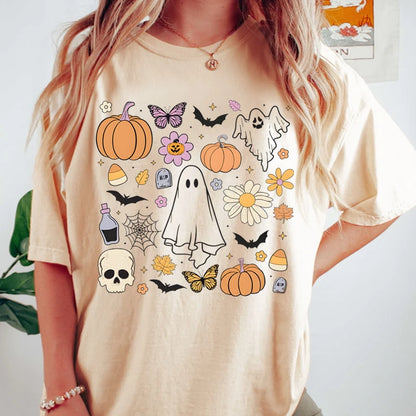 Halloween Ghost Print T-shirt